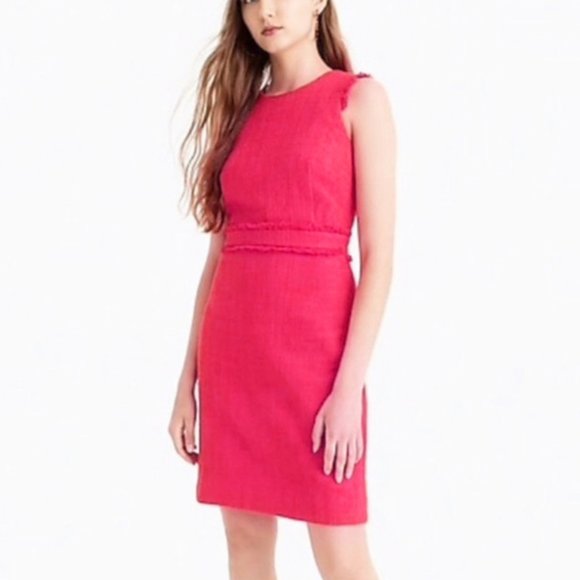 J. Crew Dresses & Skirts - J. Crew Sleeveless Pink Tweed Sheath Dress - Sz 6